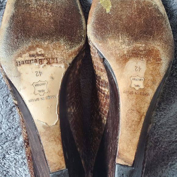 LK Bennett Brown Heels with Snakeskin Texture - Picture 8 of 9